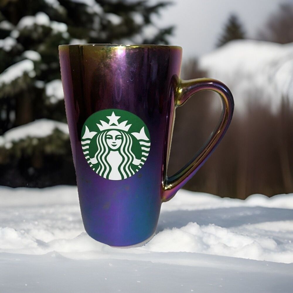 2022 Starbucks Rainbow Holographic Iridescent Oil Slick Coffee 16oz Mug